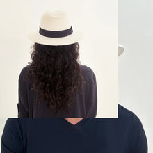Lade das Bild in den Galerie-Viewer, Model Back: Uv Line Panamahut Hat Shanghai Imp Uni White Black Upf50+