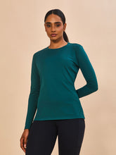 Lade das Bild in den Galerie-Viewer, Model Front: Uv Line Rashguard Longsleeve Fem New Fit Petroleo Upf50+
