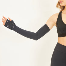 Lade das Bild in den Galerie-Viewer, Image 05: Uv Line Handschuhe Extra Long Gloves Uni Black Upf50+
