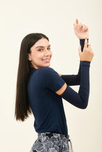 Lade das Bild in den Galerie-Viewer, Gallery: Uv Line Handschuhe Sun-Protection Sleeve Navy Upf50+
