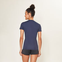 Lade das Bild in den Galerie-Viewer, Model Back: Uv Line Fitness-Top Sport Fit Fem Marinho Upf50+
