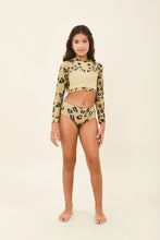 Lade das Bild in den Galerie-Viewer, Model Front: Uv Line Mädchen-Badeanzug Girl Bikini Hot Pant Jaguar Upf50+

