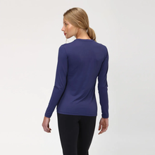 Lade das Bild in den Galerie-Viewer, Model Back: Uv Line Rashguard Longsleeve Uvpro Fem Navy Blue Upf50+
