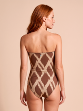 Lade das Bild in den Galerie-Viewer, Model Back: Uv Line Badeanzug Swimsuit Bandeau Diamond Upf50+
