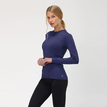 Lade das Bild in den Galerie-Viewer, Image 02: Uv Line Rashguard Longsleeve Uvpro Fem Navy Blue Upf50+
