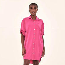 Lade das Bild in den Galerie-Viewer, Image 05: Uv Line Hemdblusenkleid Shirtdress Copenhagen Cherry Hot Pink Upf50+
