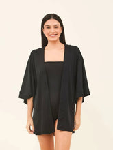 Lade das Bild in den Galerie-Viewer, Gallery: Uv Line Kaftans/Cover-Ups Kimono Color Black Upf50+

