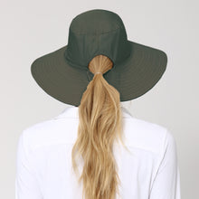 Lade das Bild in den Galerie-Viewer, Model Back: Uv Line Schlapphut Hat San Diego Fem Black Green Upf50+

