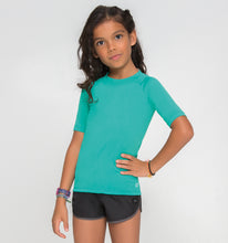 Lade das Bild in den Galerie-Viewer, Kids FPU50+ Uvpro Short Sleeve T-Shirt Mint Green Uv
