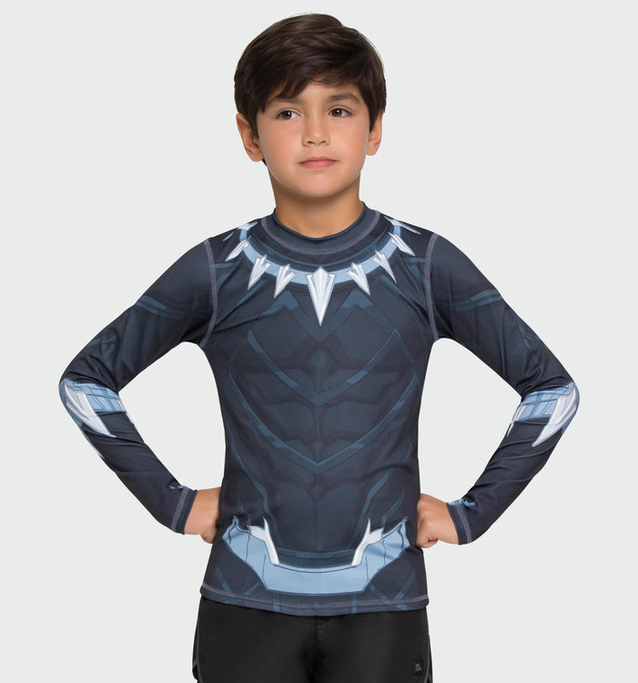 Model Front: Uv Line Rashguard Acqua Pantera Negra V20 Ml Inf Estampa