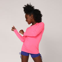 Lade das Bild in den Galerie-Viewer, Model Back: Uv Line Rashguard Camiseta Uvlight Pink Fluor Spf50+
