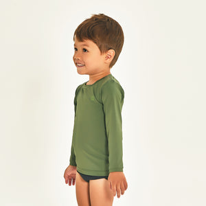 Image 02: Uv Line Rashguard Longsleeve Baby Verde Militar Upf50+