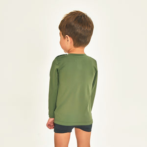Model Back: Uv Line Rashguard Longsleeve Baby Verde Militar Upf50+