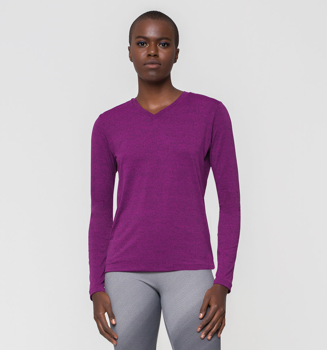 Model Front: Uv Line Fitness-Top Sport Fit Mescla-Rosa